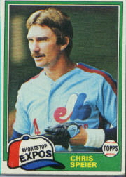 1981 Topps Baseball Cards      097      Chris Speier